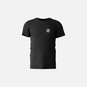 Čierne tričko s logom bitcoinu